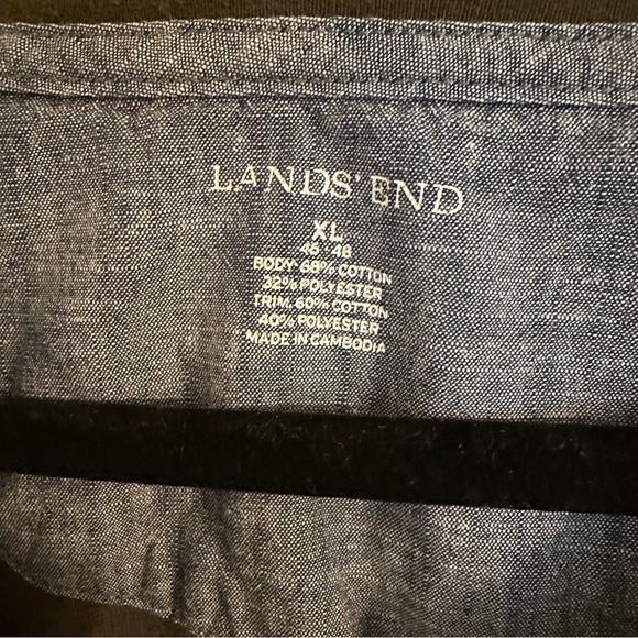 Lands End Thermal Waffle Long Sleeve Henley Hunter Green men’s XL 46-48 - Picture 7 of 7